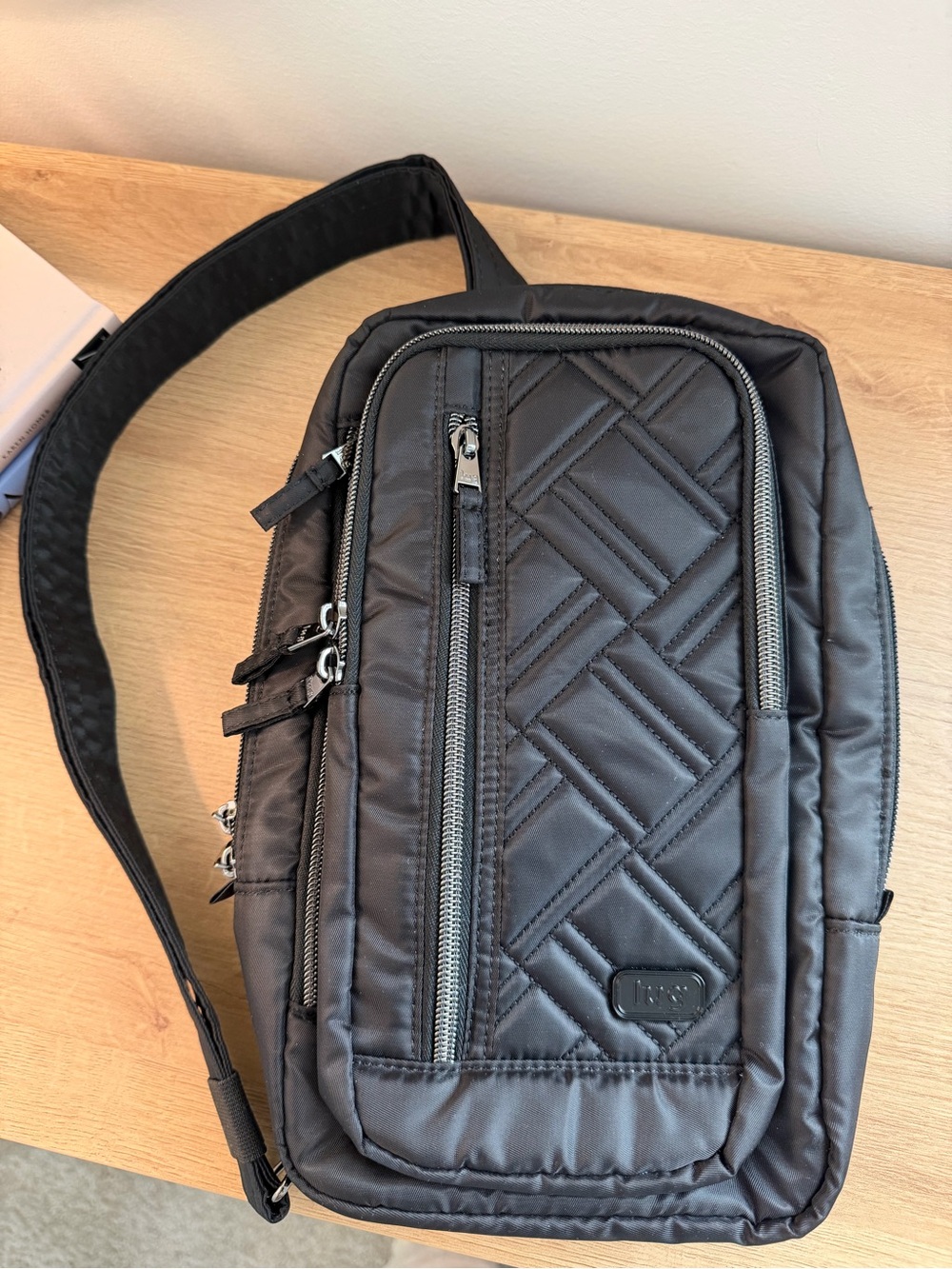 LUG Tailback Quilted Black Crossbody Sling Bag